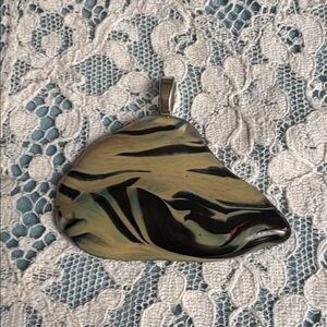 Animal Print  Handmade USA  Fused Glass Pendant